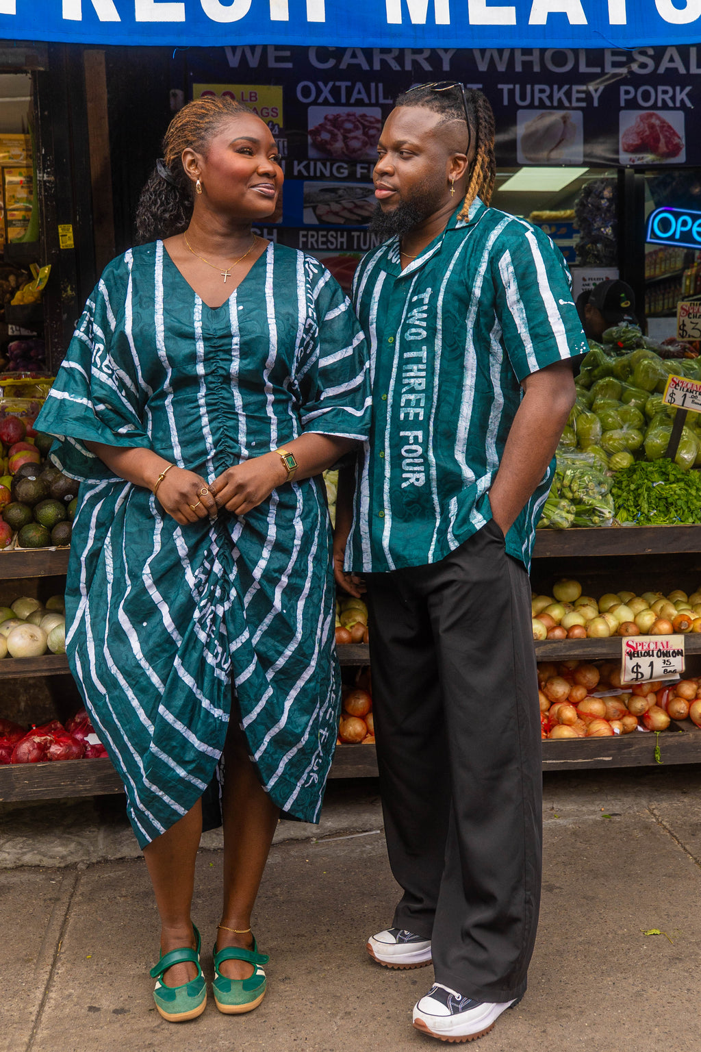 +234 Adire Men's leaf button down