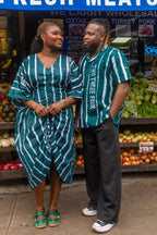 +234 Adire Men's leaf button down
